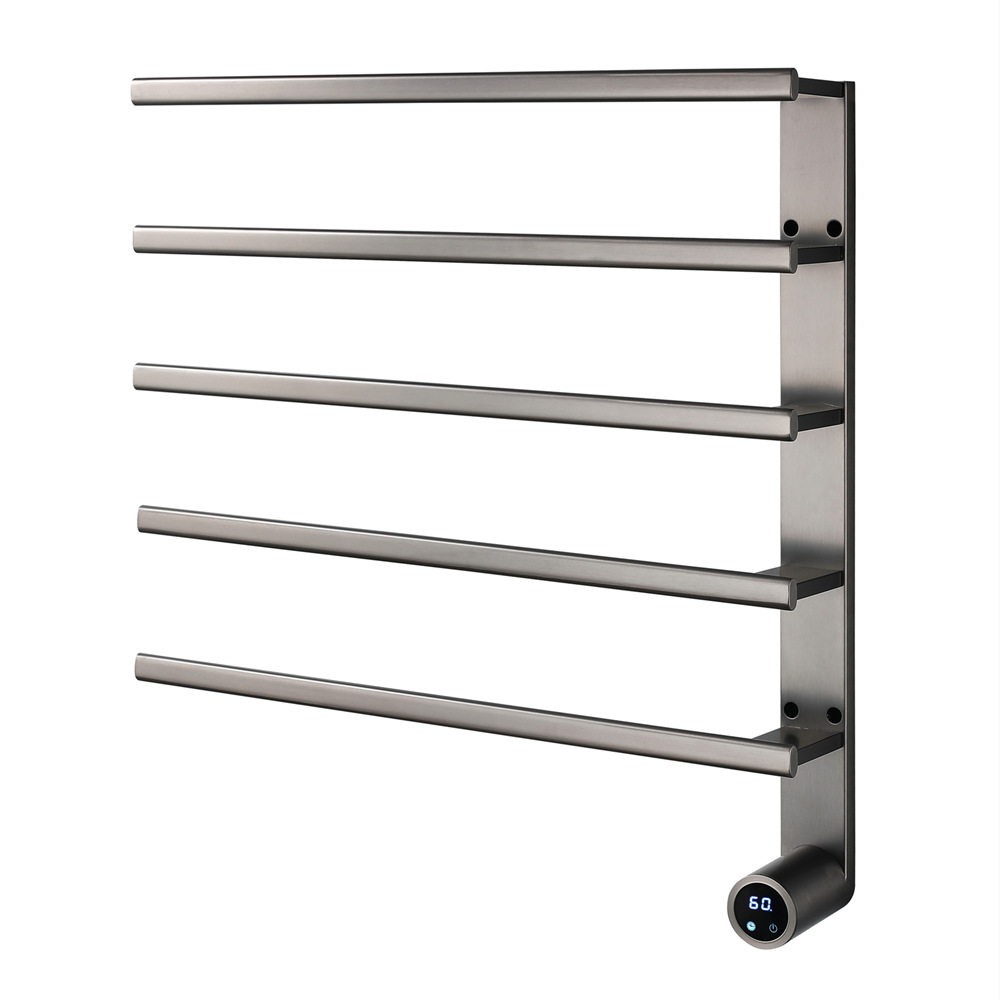 Smart Home Hotel - Smart Heated Towel Rack, Brushed Stainless