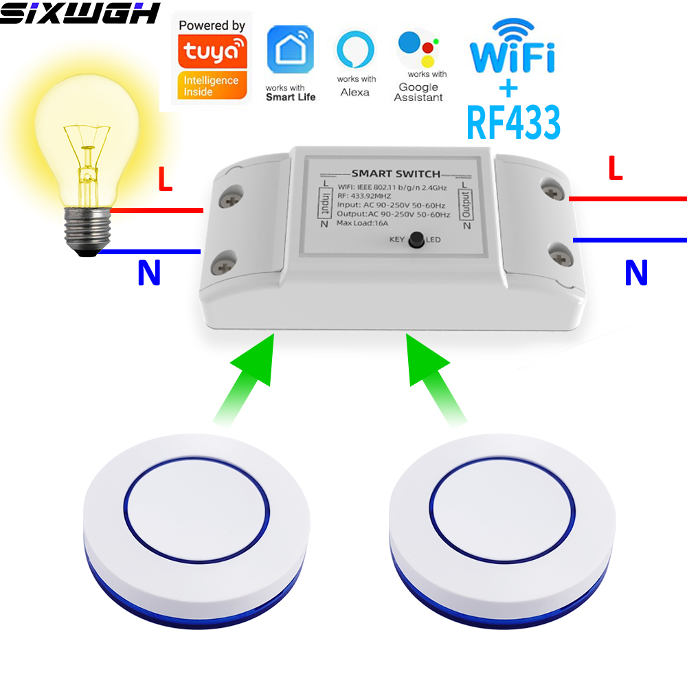 Smart Light Switch - 16A WiFi Tuya Smart Switch Wireless