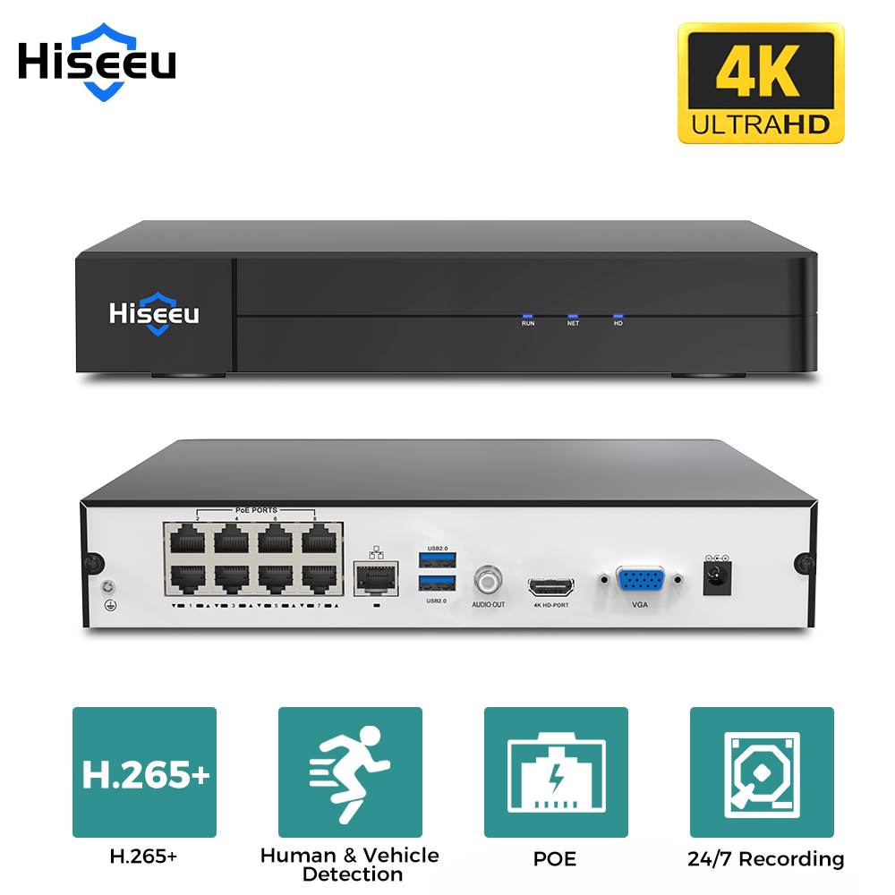 Hiseeu 8CH 4K PoE NVR Network  - Security Ip Camera ulasan dan harga