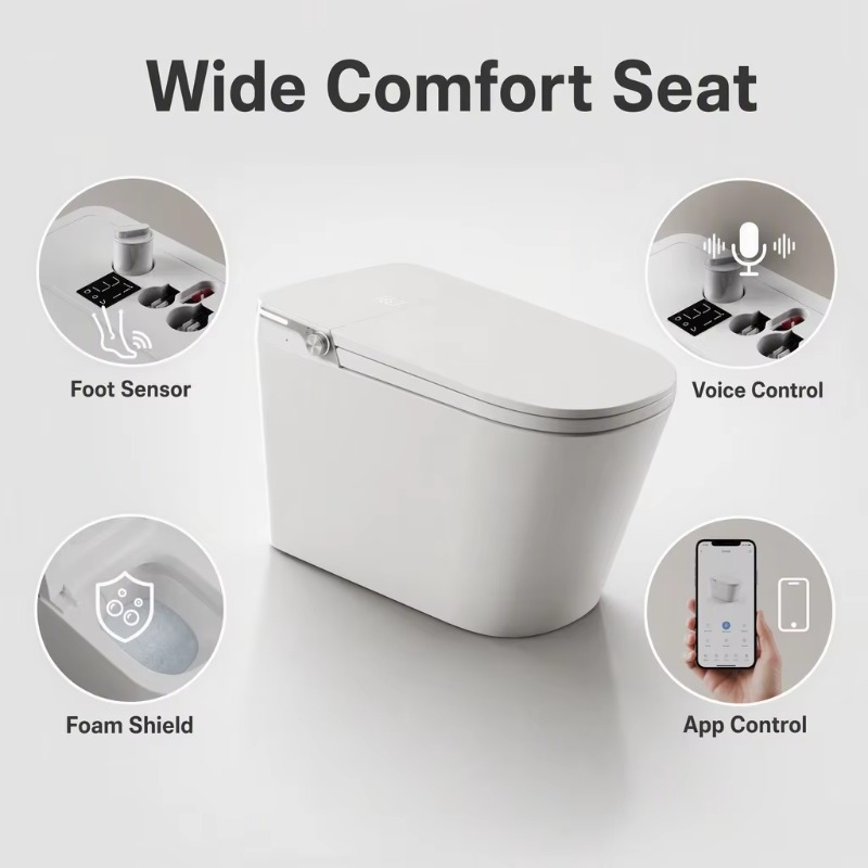 White Smart Toilet Square Bowl - Smart Home Hotel ulasan dan harga