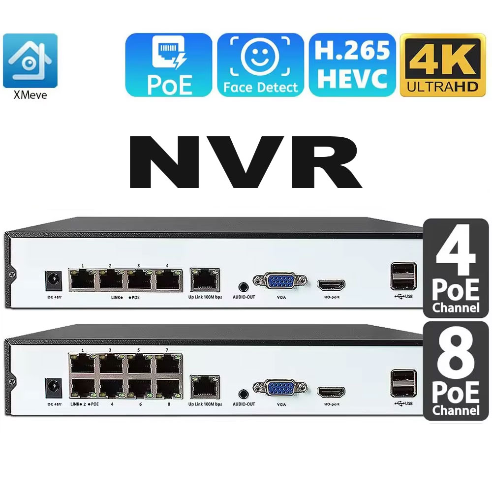 4CH 8CH 48v POE 4K NVR Onvif H - Security Ip Camera ulasan dan harga