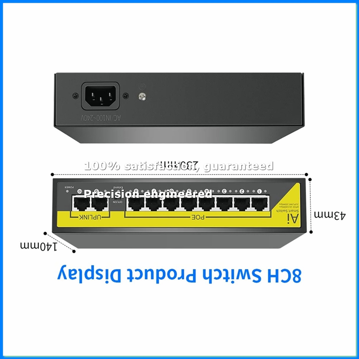 48V 8Ports POE Switch Ethernet - Security Ip Camera ulasan dan harga