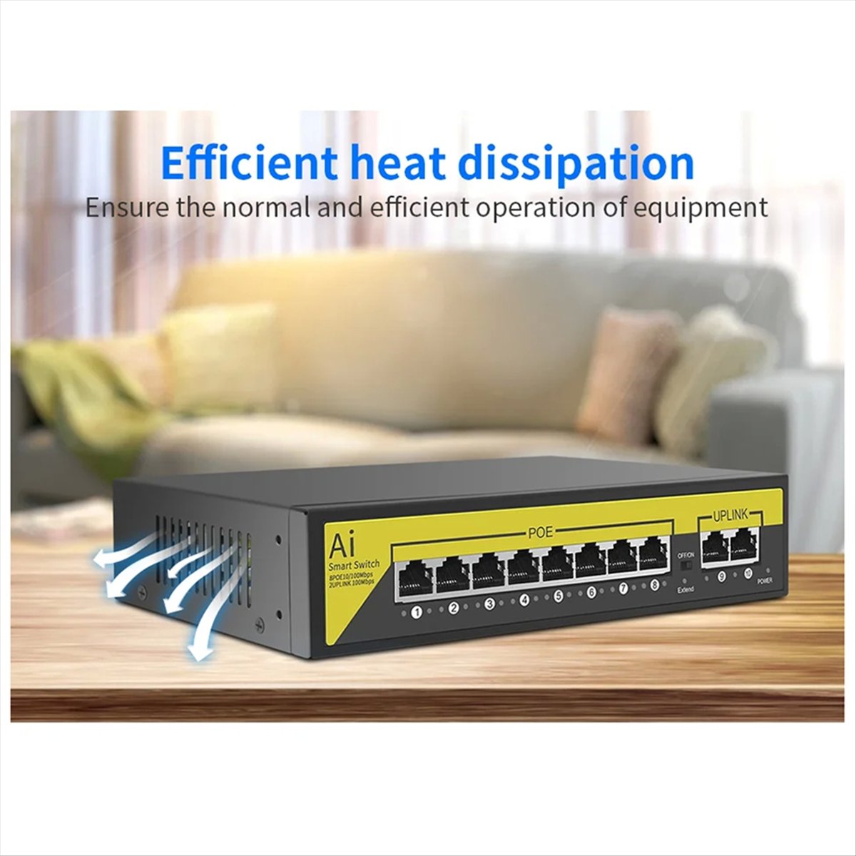 48V 8Ports POE Switch Ethernet - Security Ip Camera ulasan dan harga