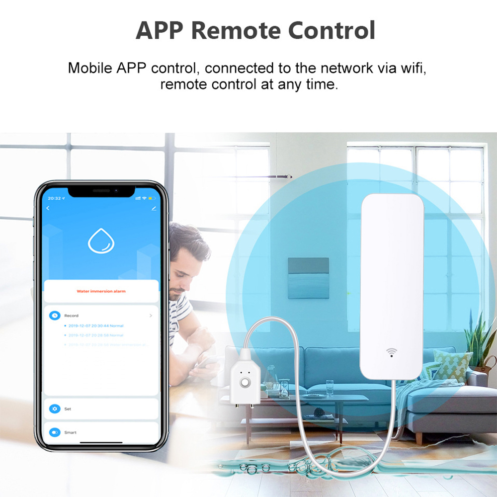 Tuya WiFi Water Leak Sensor, W - Wifi Water Leak Detector ulasan dan harga