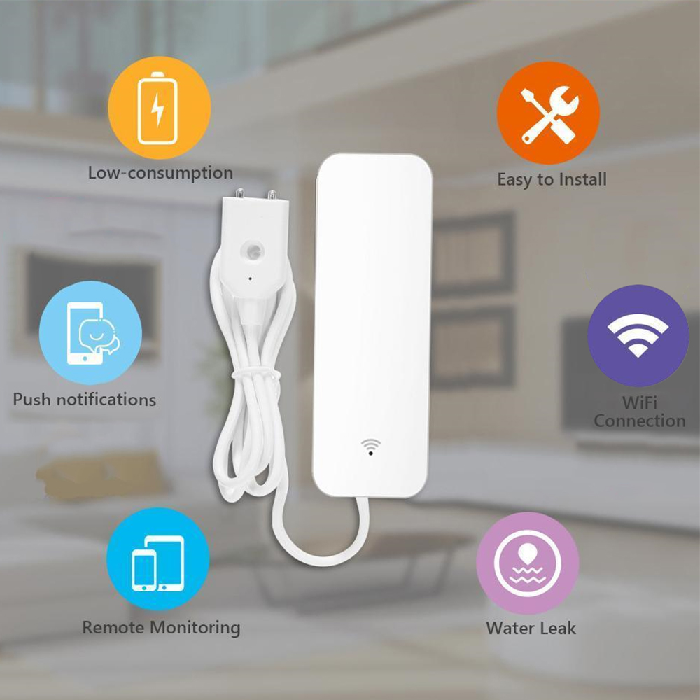 Tuya WiFi Water Leak Sensor, W - Wifi Water Leak Detector ulasan dan harga