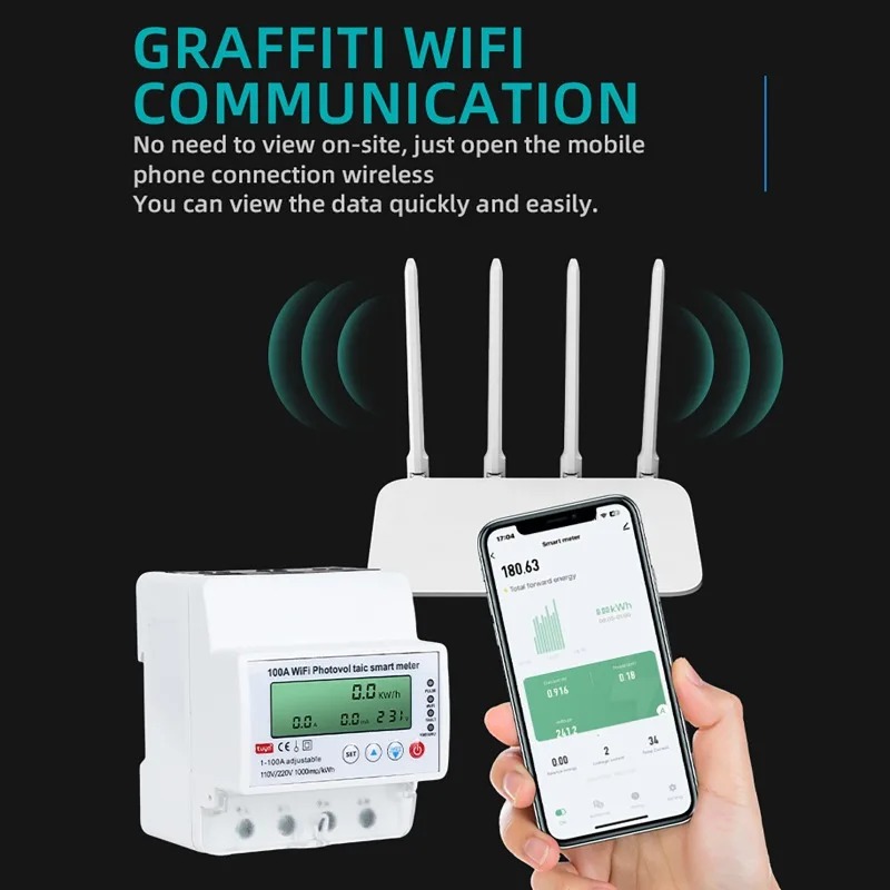 4P 1-100A WiFi Photovoltaic Sm - Smart Energy Monitor ulasan dan harga