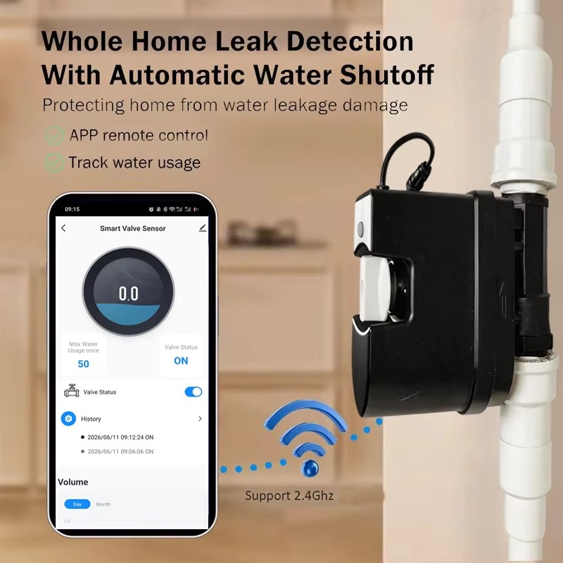 WiFi Smart Water Valve With Fl - Wifi Water Leak Detector ulasan dan harga