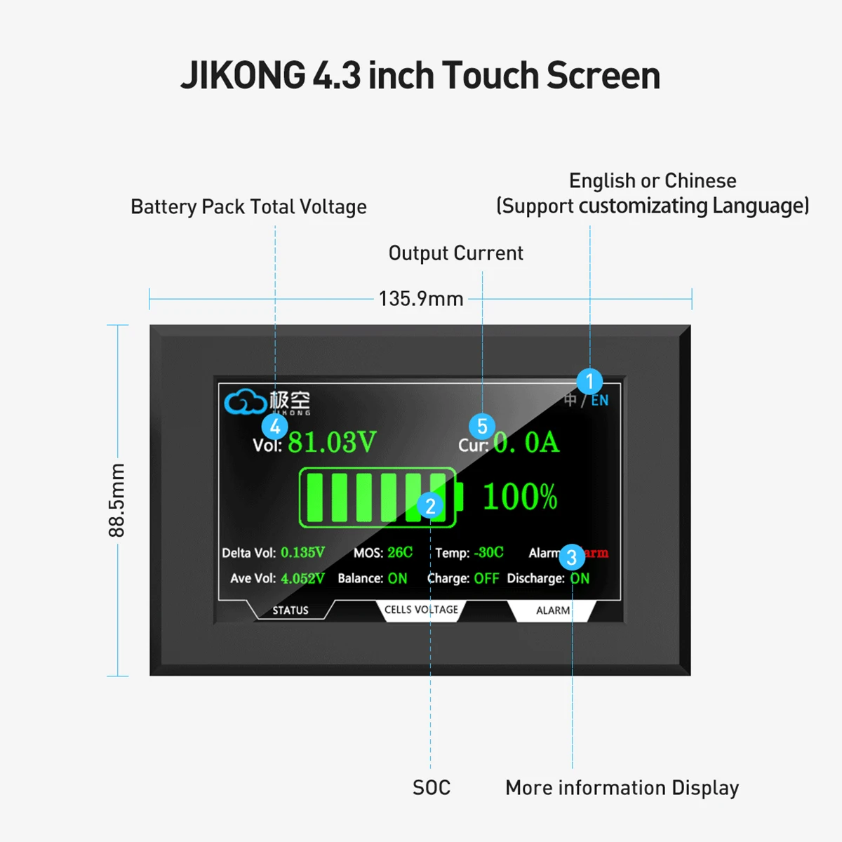 JIKONG V19 Display JKBMS 3.2 I - Smart Energy Monitor ulasan dan harga