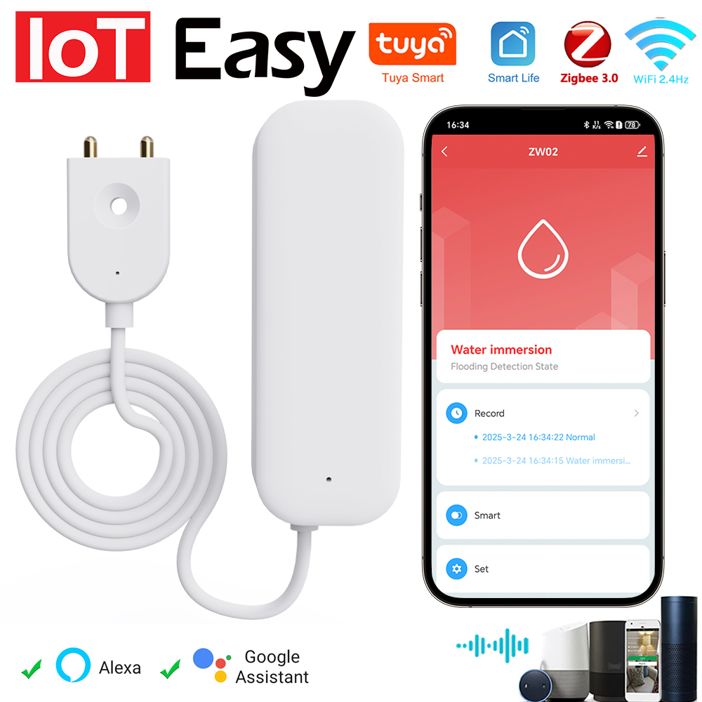 Tuya WiFi ZigBee Water Sensor  - Wifi Water Leak Detector ulasan dan harga