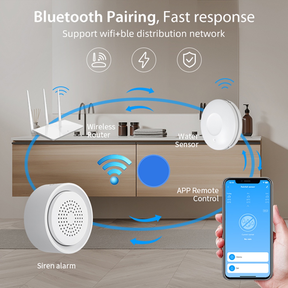 BTLIFE-Flood Detector With Sir - Smart Home Kit ulasan dan harga