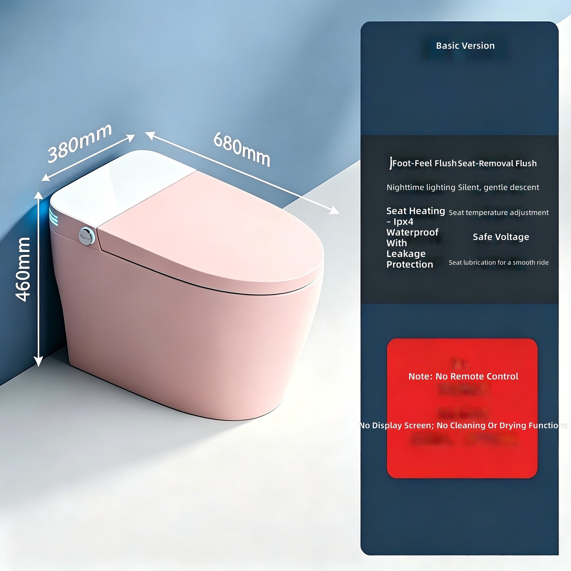Smart Toilet, Pink, All-in-1 A - Smart Home Hotel ulasan dan harga