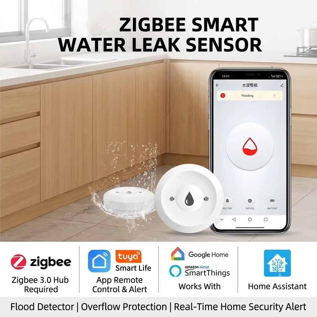ZigBee 3.0 Smart Water Leak Se - Smart Home Dashboard ulasan dan harga